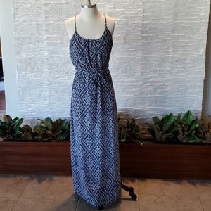 Forever 21, Blue & White Geo Print Maxi Dress, S